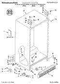 CABINET, LITERATURE Diagram and Parts List for KSRS22QGWH03  KitchenAid Refrigerator