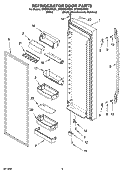 REFRIGERATOR DOOR PARTS Diagram and Parts List for GF6NFEXRB01  Whirlpool Refrigerator