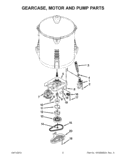 GEARCASE, MOTOR AND PUMP PARTS Diagram and Parts List for 2DWTW5500XW1  Whirlpool Washer