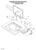 WASHER TOP AND LID PARTS Diagram and Parts List for LTG6234DQ5  Whirlpool Washer Dryer Combo