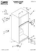 CABINET PARTS Diagram and Parts List for TT18DKXRQ01  Estate Refrigerator