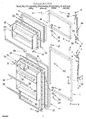 DOOR Diagram and Parts List for RT14DKYGW00  Roper Refrigerator