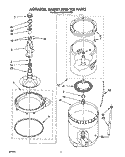 AGITATOR, BASKET AND TUB Diagram and Parts List for RAL5144AL0  Whirlpool Washer