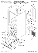 CABINET PARTS Diagram and Parts List for KBRS22KGWH13  KitchenAid Refrigerator