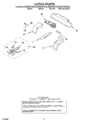 LATCH Diagram and Parts List for KEMC308KSS0  KitchenAid Microwave Oven Combo
