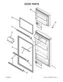 DOOR PARTS Diagram and Parts List for IK8RXDGMXW01  Whirlpool Refrigerator
