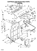 CONTROLS AND REAR PANEL PARTS Diagram and Parts List for LSQ9030PQ0  Whirlpool Washer