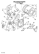 BULKHEAD PARTS, OPTIONAL PARTS (NOT INCLUDED) Diagram and Parts List for EED4300VQ0  Estate Dryer