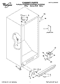 CABINET PARTS Diagram and Parts List for EV187NYRS00  Whirlpool Freezer