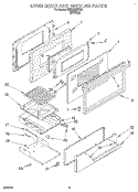 OVEN DOOR AND BROILER Diagram and Parts List for SF330PEWW6  Whirlpool Range