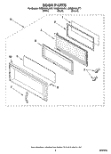 DOOR PARTS Diagram and Parts List for KHMS155LWH1  KitchenAid Microwave