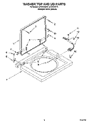 WASHER TOP AND LID PARTS Diagram and Parts List for LTE5243DQ5  Whirlpool Washer Dryer Combo