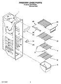 FREEZER LINER PARTS Diagram and Parts List for ID5HHEXTS01  Whirlpool Refrigerator