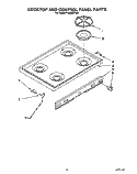 COOKTOP AND CONTROL Diagram and Parts List for FGS395YW0  Roper Range
