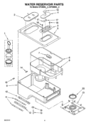 WATER RESERVOIR PARTS Diagram and Parts List for 4KPCM050PM0  KitchenAid Coffee Maker