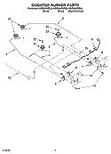 COOKTOP BURNER PARTS, OPTIONAL PARTS Diagram and Parts List for KGRI801PBL00  KitchenAid Range