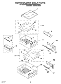 REFRIGERATOR SHELF PARTS Diagram and Parts List for KSSV42FMS02  KitchenAid Refrigerator