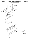 DOOR AND PANEL PARTS Diagram and Parts List for IUD8000RQ0  Whirlpool Dishwasher