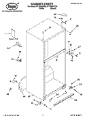 CABINET PARTS Diagram and Parts List for RT18DKXKQ08  Roper Refrigerator