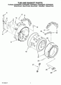TUB AND BASKET PARTS Diagram and Parts List for WFW9400ST02  Whirlpool Washer