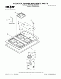 COOKTOP, BURNER AND GRATE PARTS Diagram and Parts List for ICS300RQ05  Whirlpool Cooktop