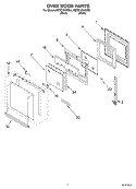 OVEN DOOR Diagram and Parts List for KEBC276KWH1  KitchenAid Wall Oven