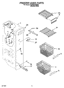 FREEZER LINER PARTS Diagram and Parts List for 6GD5SHGXSS00  Whirlpool Refrigerator