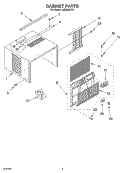 CABINET Diagram and Parts List for ACM052XK1  Whirlpool Air Conditioner
