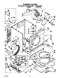 CABINET Diagram and Parts List for LGC6646AW0  Whirlpool Dryer