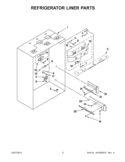 REFRIGERATOR LINER PARTS Diagram and Parts List for KBLO36FTX07  KitchenAid Refrigerator