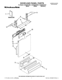 DOOR AND PANEL PARTS Diagram and Parts List for KUDS30CXSS7  KitchenAid Dishwasher