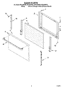 DOOR Diagram and Parts List for SF3020EKT0  Whirlpool Range