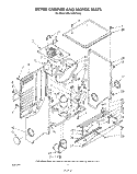 DRYER CABINET AND MOTOR Diagram and Parts List for KELC500TPL0  KitchenAid Washer Dryer Combo