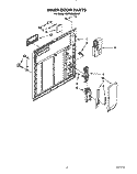 INNER DOOR Diagram and Parts List for GDP8500XXN2  Whirlpool Dishwasher