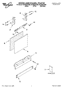 DOOR AND PANEL, LITERATURE Diagram and Parts List for GU2300XTKQ0  Whirlpool Dishwasher