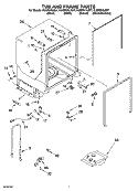 TUB AND FRAME PARTS Diagram and Parts List for KUDP01ILBT7  KitchenAid Dishwasher