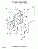 TUB AND FRAME PARTS Diagram and Parts List for KUDE20IXSS2  KitchenAid Dishwasher