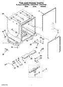 TUB AND FRAME PARTS Diagram and Parts List for KUDS03STWH1  KitchenAid Dishwasher