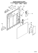 INNER DOOR Diagram and Parts List for DUL200PKB0  Whirlpool Dishwasher
