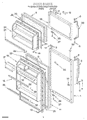DOOR Diagram and Parts List for ET18TKXJW00  Whirlpool Refrigerator