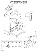 TOP AND CONSOLE PARTS Diagram and Parts List for WED6400SB0  Whirlpool Dryer