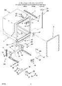 TUB AND FRAME Diagram and Parts List for KUDS25SHWH0  KitchenAid Dishwasher