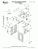 TOP AND CABINET PARTS Diagram and Parts List for 7MWTW1750YW0  Whirlpool Washer