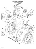 BULKHEAD PARTS, OPTIONAL PARTS (NOT INCLUDED) Diagram and Parts List for YWED5800SW0  Whirlpool Dryer