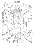 TUB , LITERATURE AND OPTIONAL Diagram and Parts List for DU7400XS1  Whirlpool Dishwasher