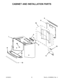 CABINET AND INSTALLATION PARTS Diagram and Parts List for KHHC2090SSS4  KitchenAid Microwave