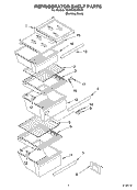 REFRIGERATOR SHELF PARTS Diagram and Parts List for 7ED5FHEXMS00  Whirlpool Refrigerator