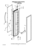 FREEZER DOOR PARTS Diagram and Parts List for KSSC48FTS15  KitchenAid Refrigerator
