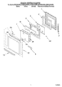 OVEN DOOR Diagram and Parts List for KEBC208KSS0  KitchenAid Wall Oven