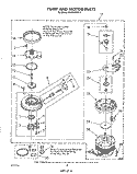 PUMP AND MOTOR Diagram and Parts List for DU8500XT4  Whirlpool Dishwasher